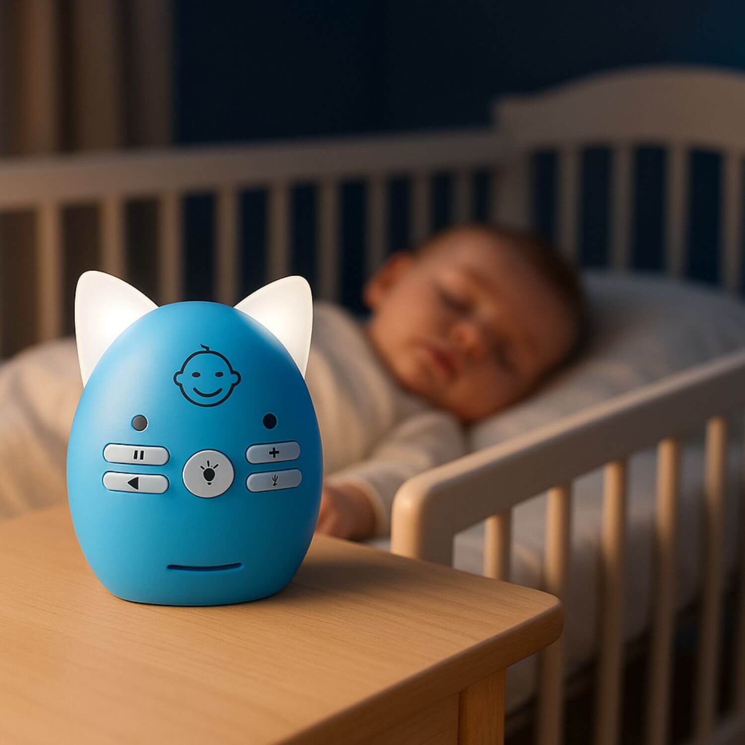 besdodo-minouveille-babyphone-b-b-chat-blanc-300m image 1