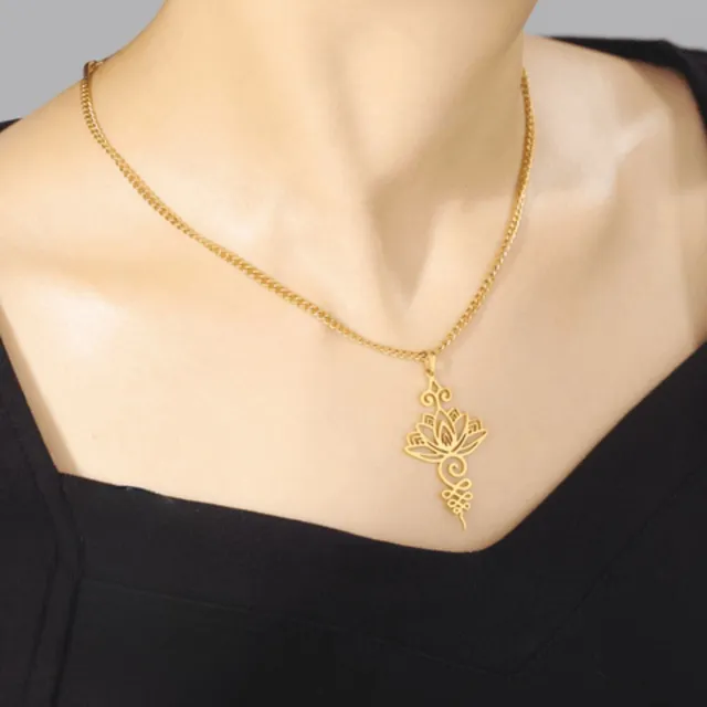 besdodo-nymphaea-pendentif-collier-lotus-dor-maman image 1