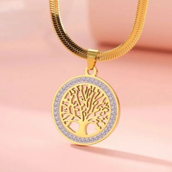 besdodo-collier-arbre-de-vie-zen-maman-or-40-cm image 2