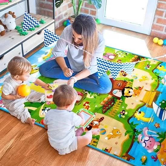 besdodo-tapis-d-veil-r-versible-180x120-cm-animaux-dinosaures image 1