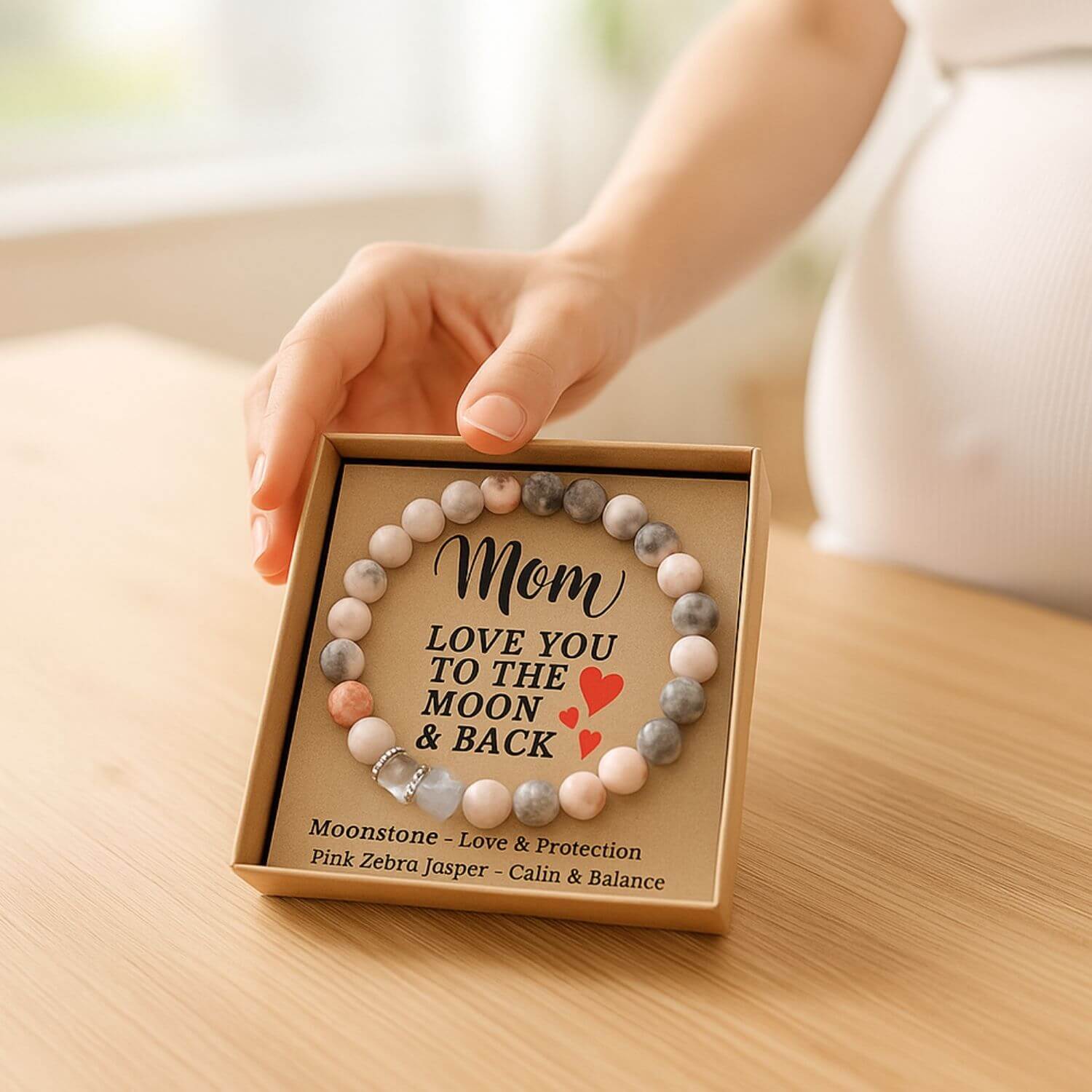 besdodo-cadeau-maman-chance-verte-bracelet-femme-enceinte-cristaux image 4