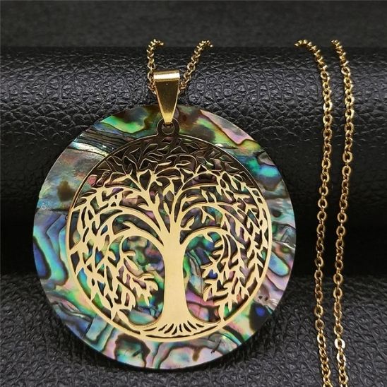besdodo-collier-arbre-de-vie-color-arbre-dor-centr image 2