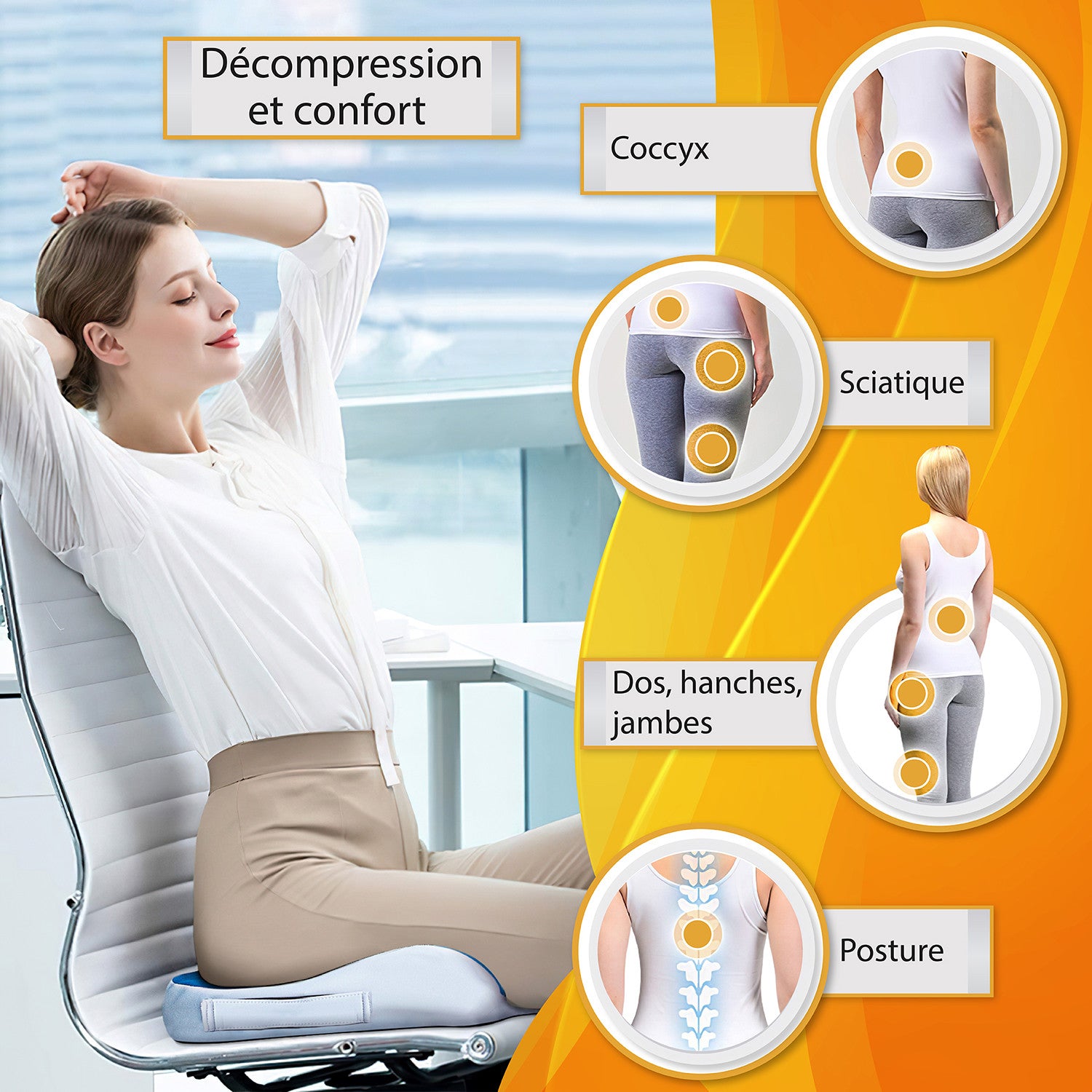 in-physio-coussin-ergonomique-assise-m-moire-de-forme image 2