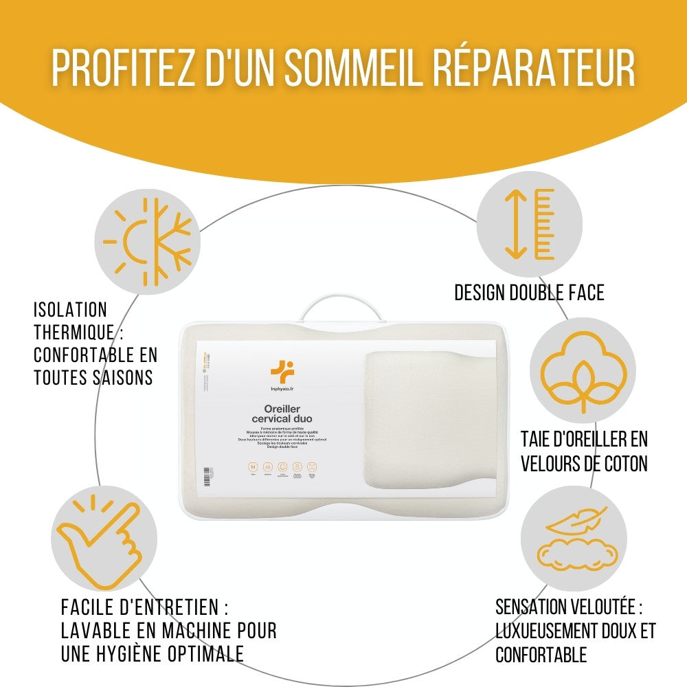 in-physio-duo-premium-oreiller-cervical-ergonomique-60x35-douleurs-cou image 8