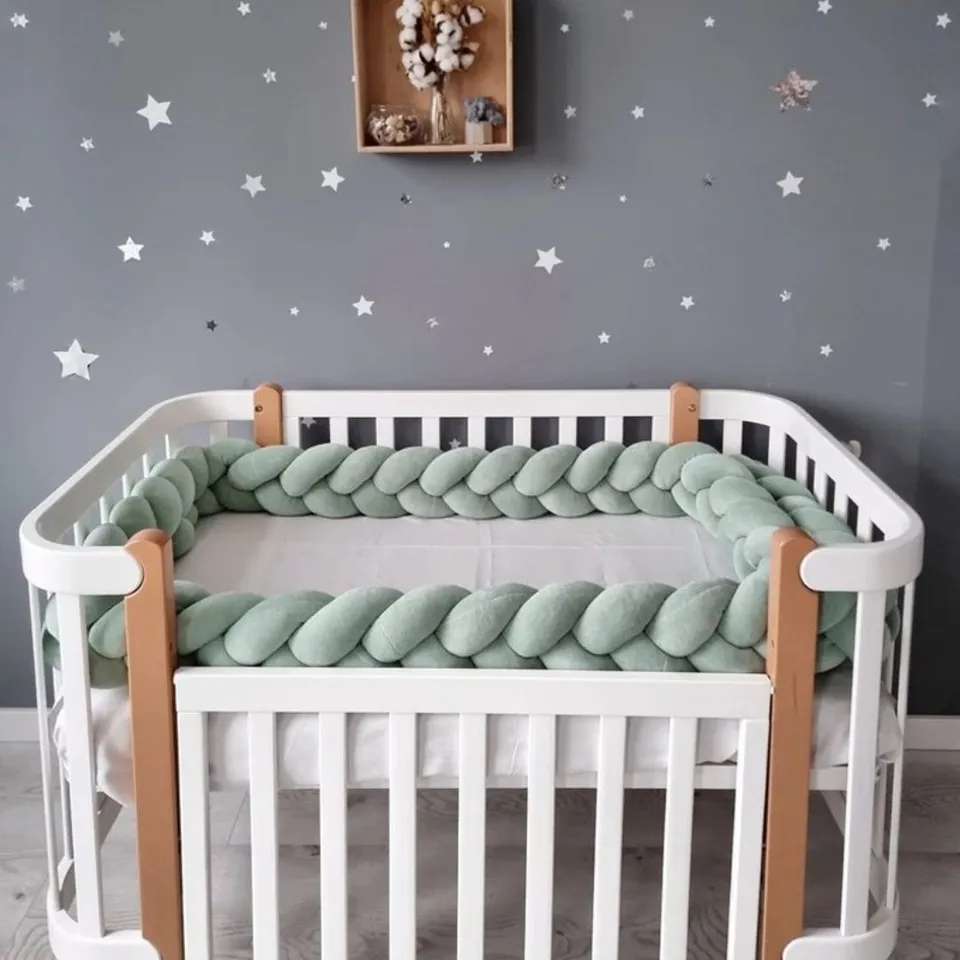 besdodo-tresse-de-lit-menthe-tour-de-lit-400-cm-coton image 1