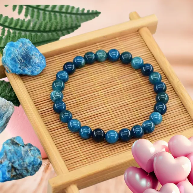 besdodo-cadeau-maman-bracelet-vitalit-apatite-bleue-19cm image 1