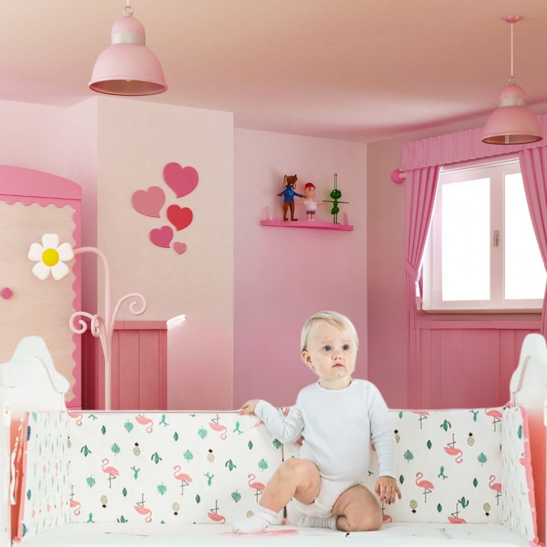 besdodo-bambysoft-tour-de-lit-b-b-coton-flamant-rose image 2