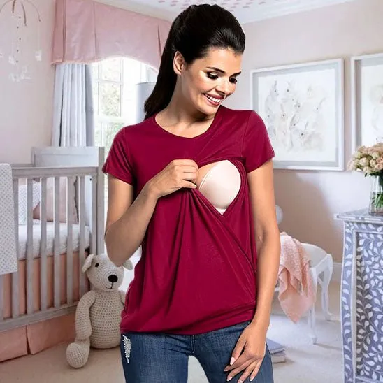 besdodo-flex-tee-shirt-allaitement-rouge-coton-taille-m image 1