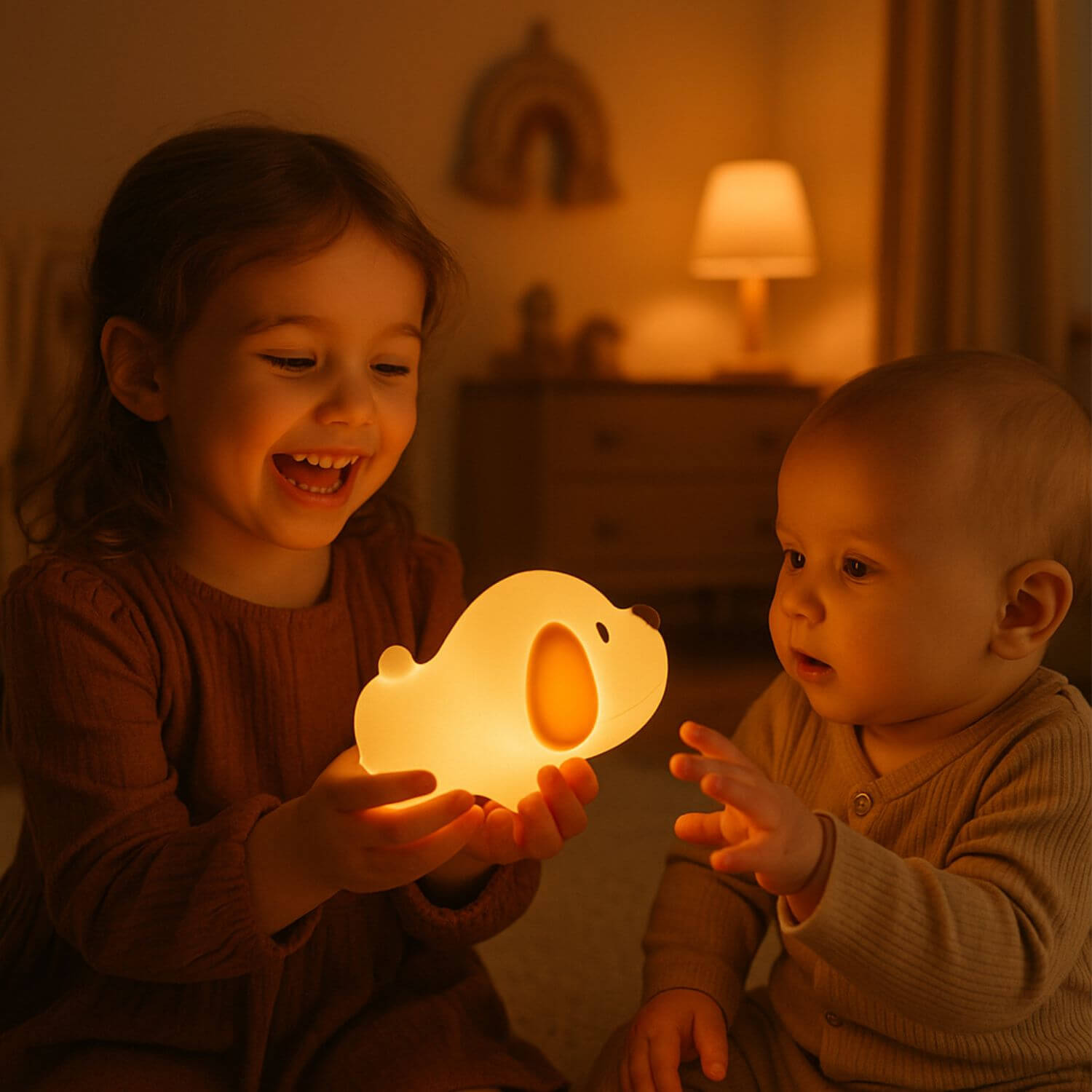 besdodo-buddy-veilleuse-enfant-chien-silicone-tactile image 1