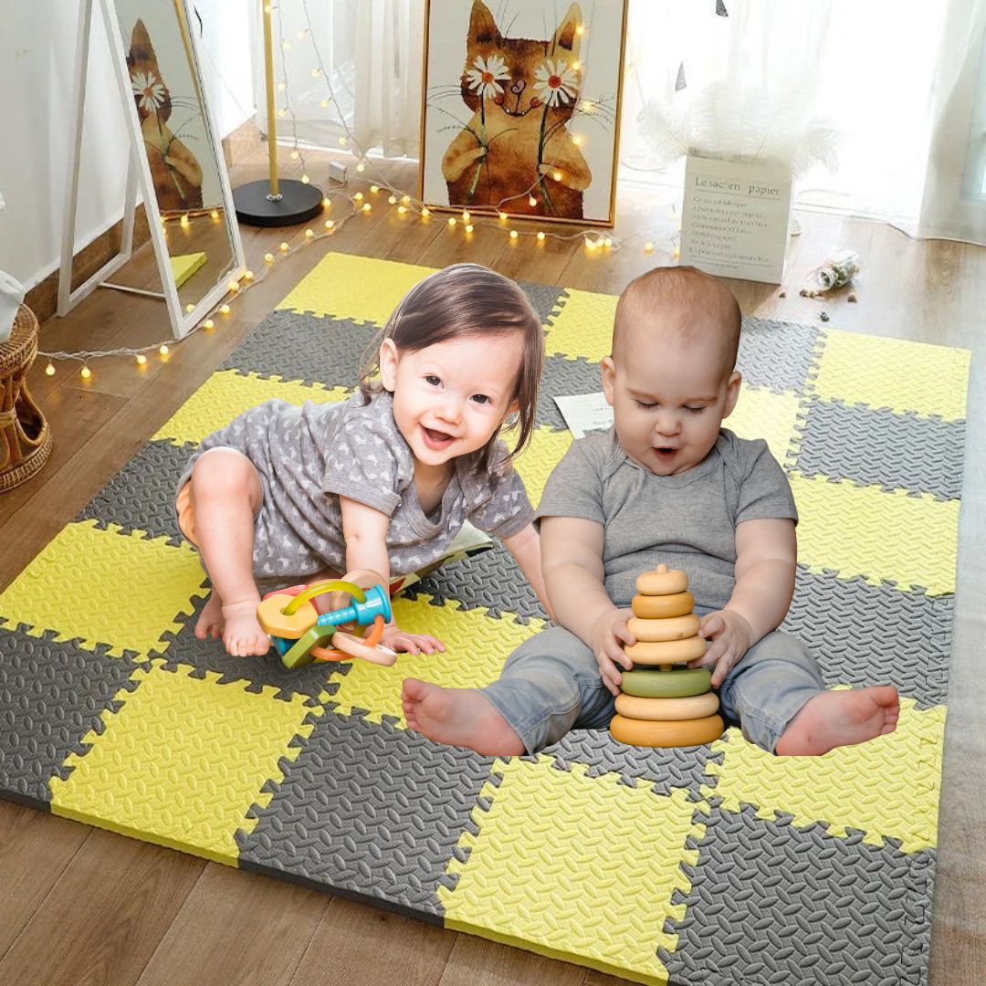 besdodo-tapis-d-veil-b-b-puzzle-jaune-et-brun-8-pi-ces image 4
