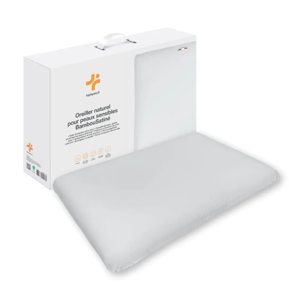 in-physio-bambousatin-oreiller-m-moire-de-forme-bambou-60x40 image 1