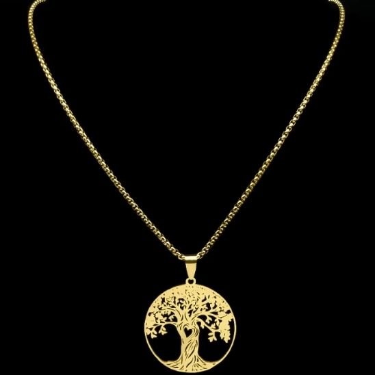 besdodo-collier-arbre-de-vie-c-ur-cadeau-maman-argent-60cm image 2