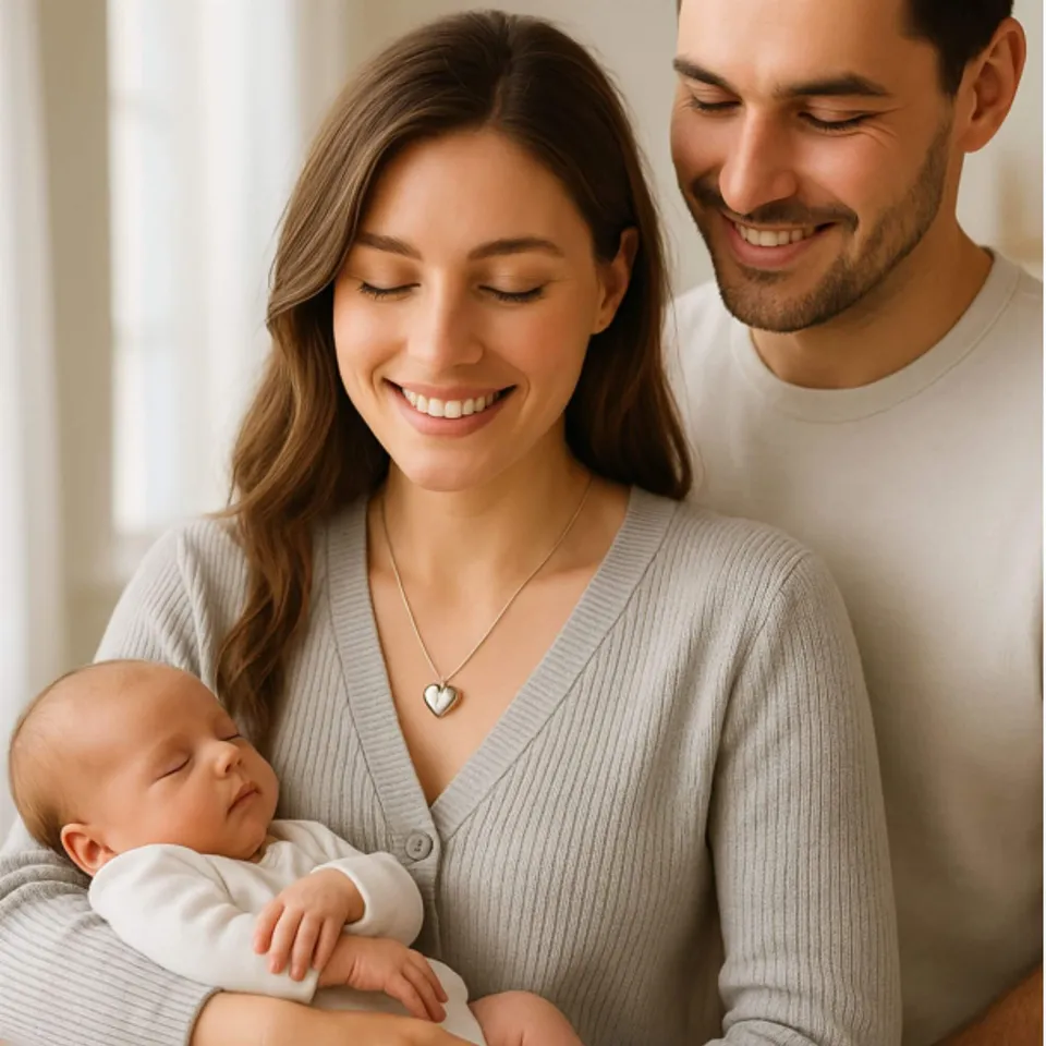 besdodo-n-sens-collier-maman-c-ur-naissance-argent image 1