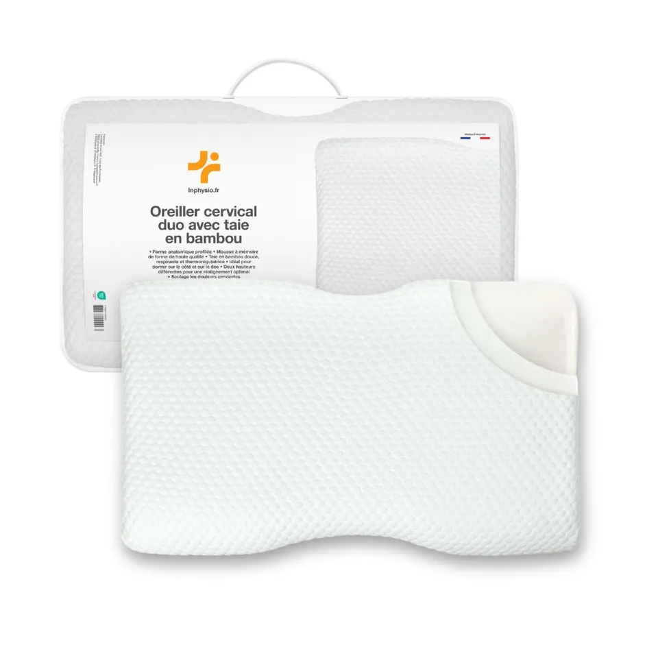 in-physio-duo-premium-oreiller-cervical-bambou-2-hauteurs image 1