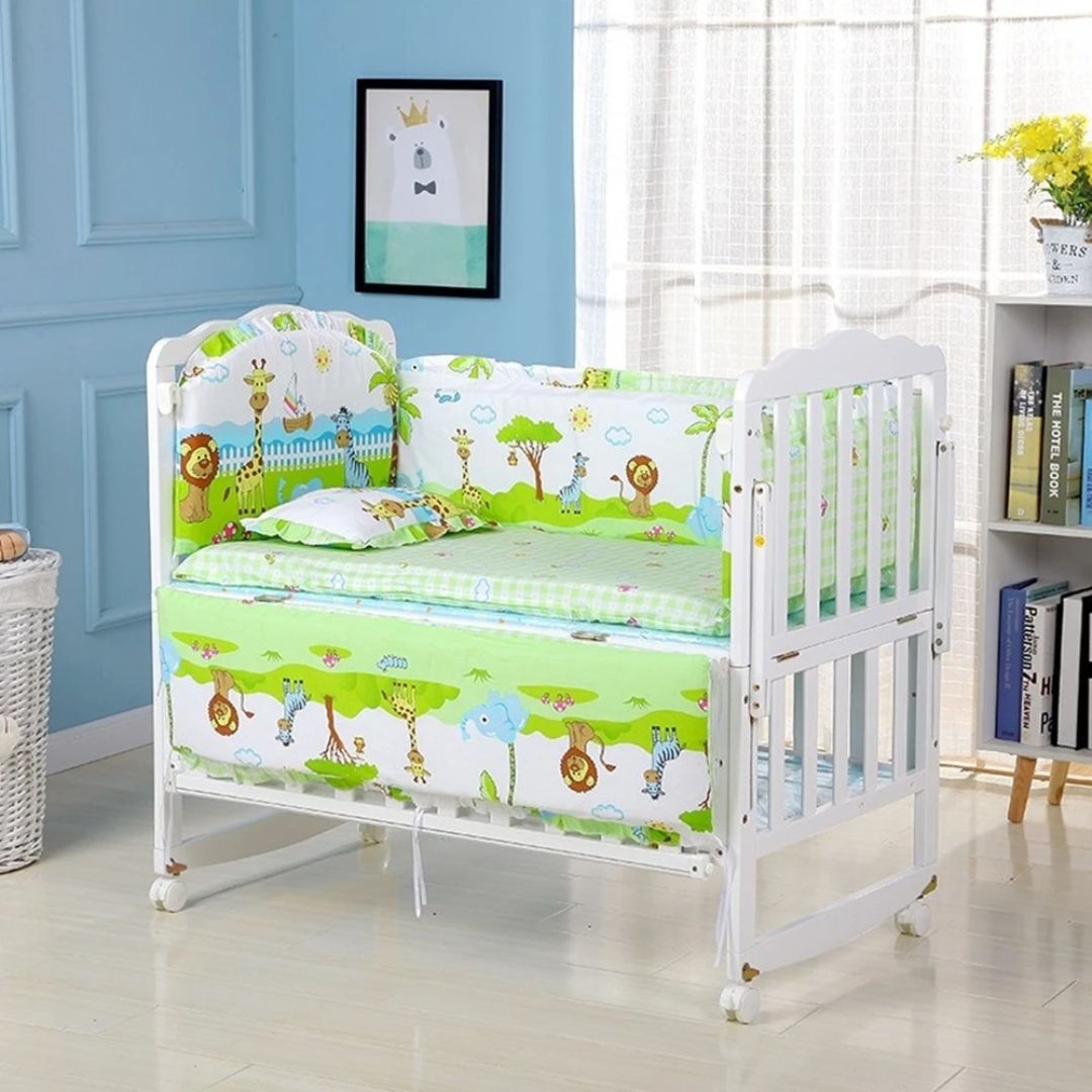 besdodo-animaux-tour-de-lit-respirant-coton-120x65-cm-matelas image 1